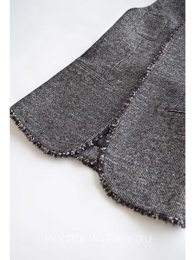 Tweed jacket vest set_BDHL5115