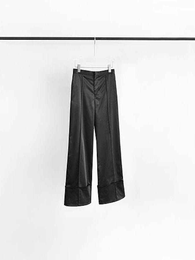 Wide roll-up straight pants_BDHL5062