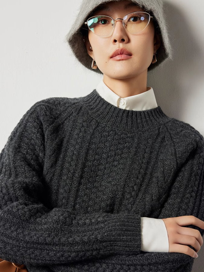 Cable knit sweater_BDHL5105