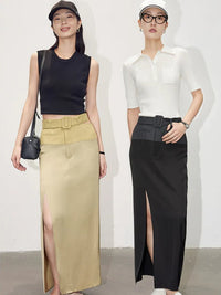 Waist Side Slit Tight Skirt_BDHL4799