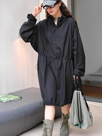 Drawstring Hooded Dress_BDHL6536