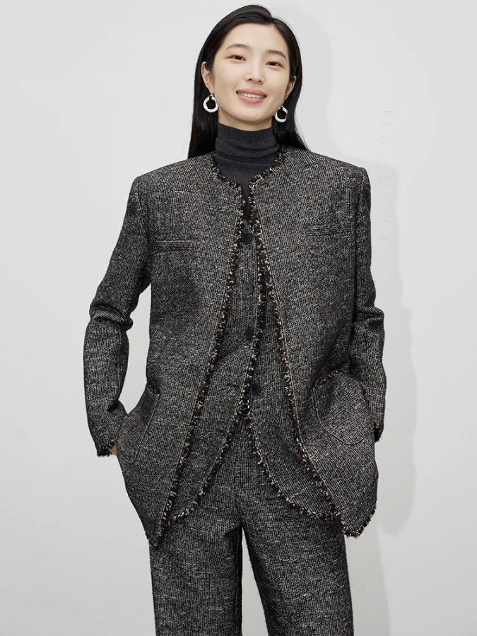 Tweed jacket vest set_BDHL5115
