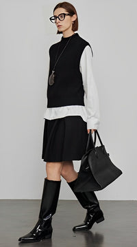 Half-Turtleneck Vest or Cardigan_BDHL6441