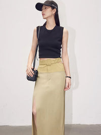 Waist Side Slit Tight Skirt_BDHL4799