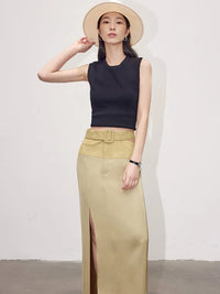 Waist Side Slit Tight Skirt_BDHL4799