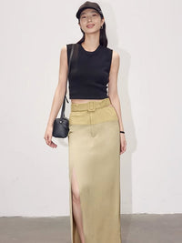 Waist Side Slit Tight Skirt_BDHL4799