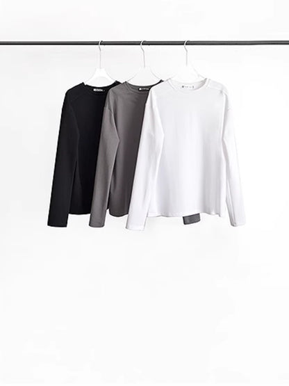 Round Neck Long Sleeve Shirt_BDHL4915