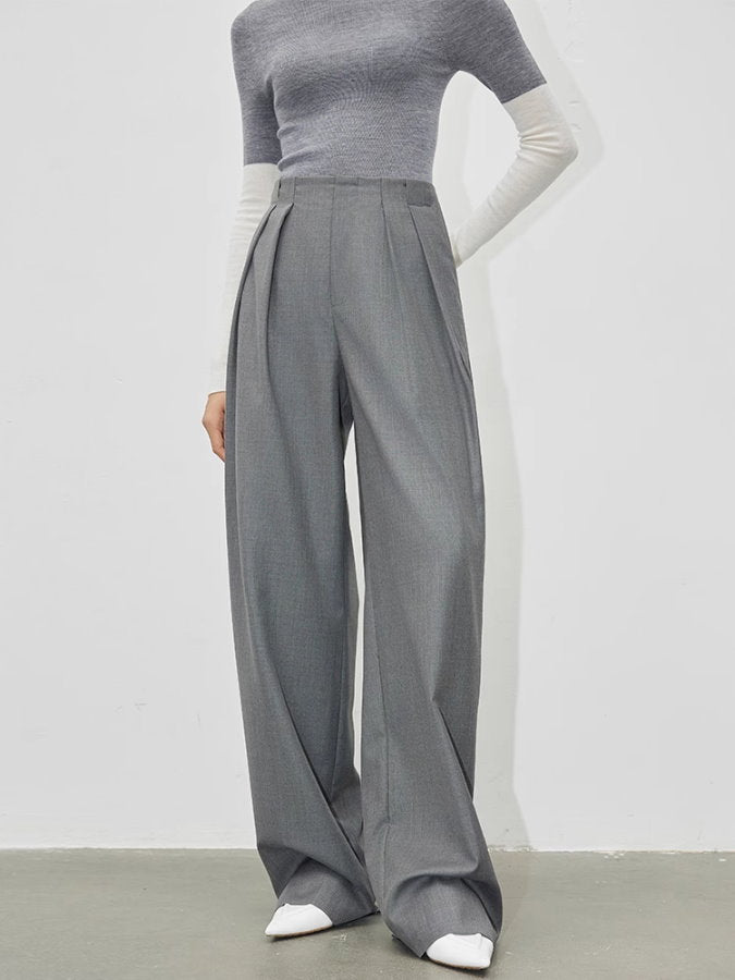 Double tuck pleated pants_BDHL5112