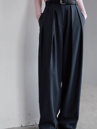 Simple Straight Drape Wide Leg Pants_BDHL4965