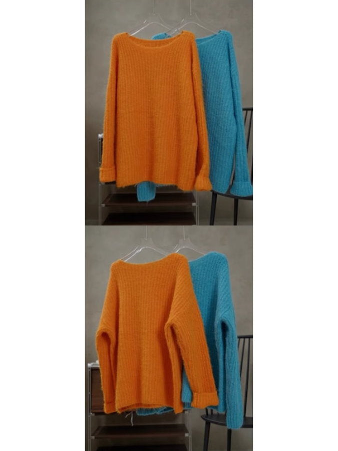 Mohair rib knit sweater_BDHL4993