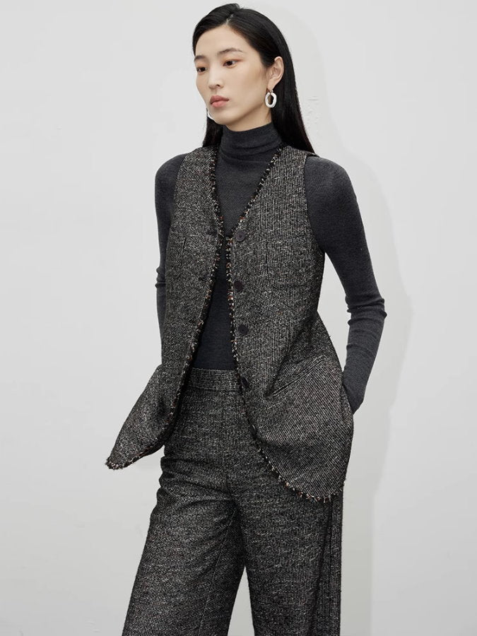 Tweed jacket vest set_BDHL5115
