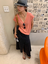 V-Neck Thin Sleeveless Tops_BDHL6102