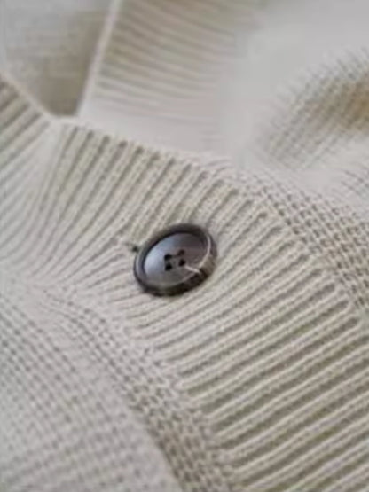 Loose v-neck knit cardigan_BDHL4991