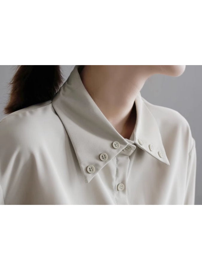 Multi-button long-sleeved shirt_BDHL4924