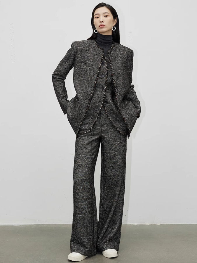 Tweed jacket vest set_BDHL5115