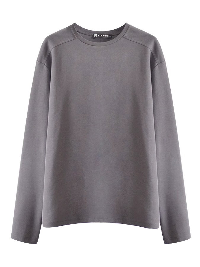 Round Neck Long Sleeve Shirt_BDHL4915