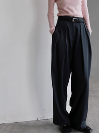 Simple Straight Drape Wide Leg Pants_BDHL4965