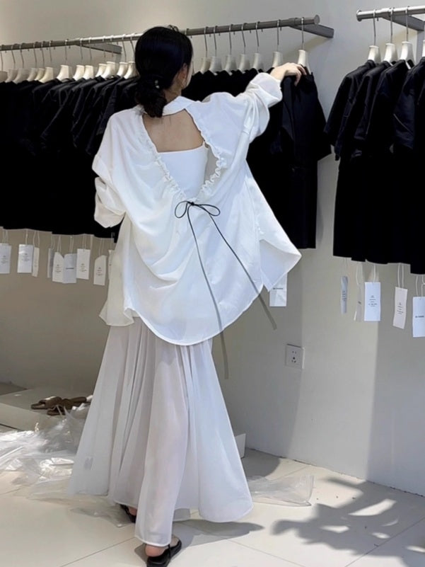 Back Gathered Design Shirt_BDHL7563
