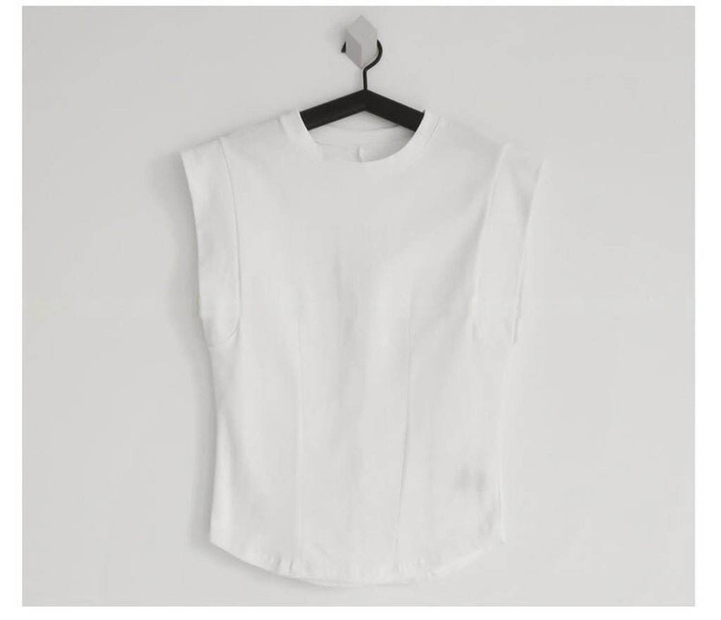 Back Open Power Shoulder T-Shirt_5015
