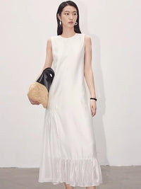 Flared hem sleeveless dress_BDHL4665