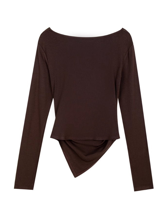 Draped neck pullover shirt_BDHL5023