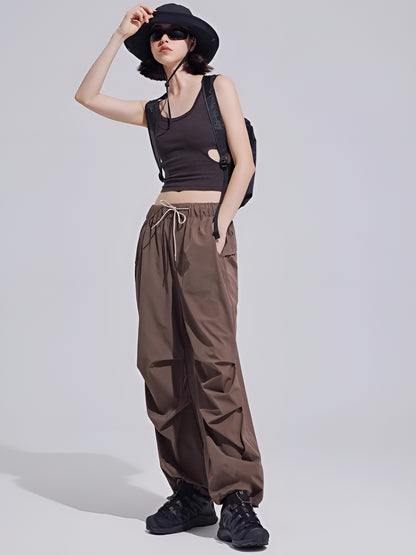 Quick-Drying Pleated Cargo Pants_BDHL6317