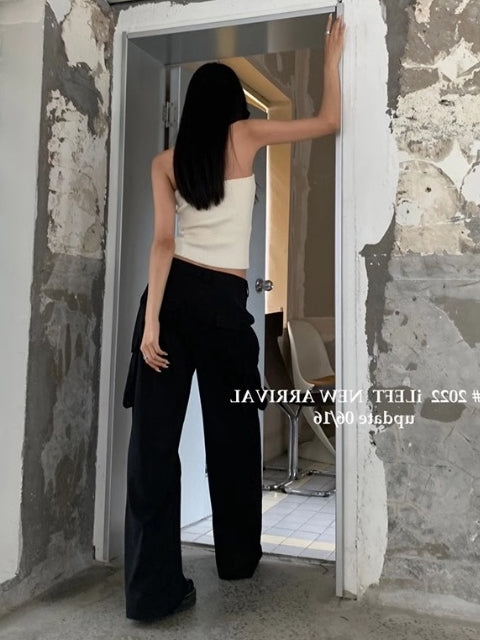 U-Neck Knitted Tube Top_BDHL7114