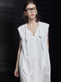 Tucked Flared Sleeveless Dress_BDHL4656