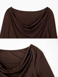 Draped neck pullover shirt_BDHL5023