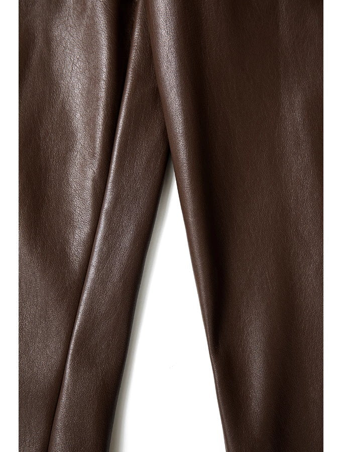 Eco-reather elastic-waist pants_BDHL5067
