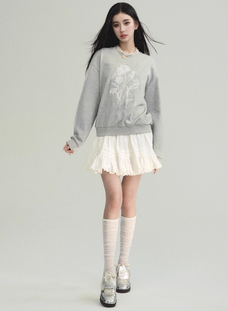 Graffiti Sweatshirt Or Ruffle Skirt_BDHL6827