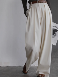 Simple Straight Drape Wide Leg Pants_BDHL4965