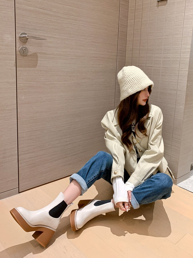 Waterproof platform short boots_BDHL5554