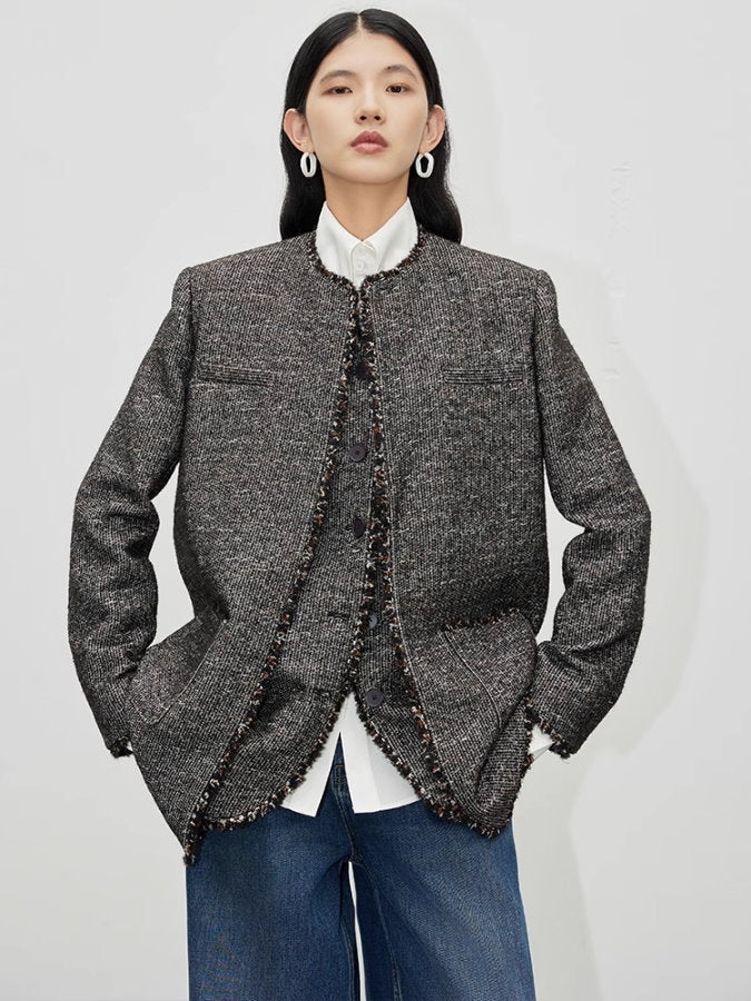 Tweed jacket vest set_BDHL5115