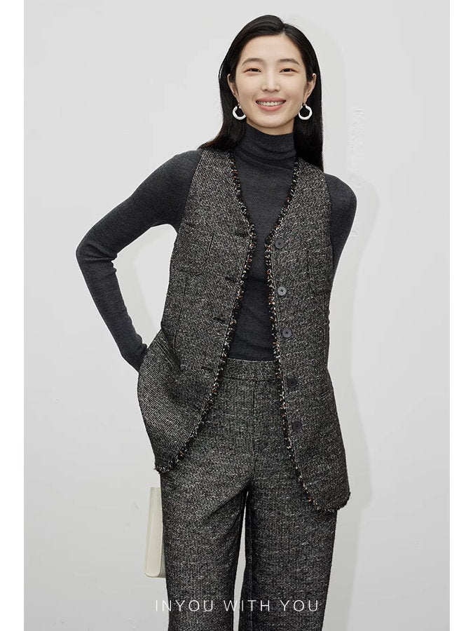 Tweed jacket vest set_BDHL5115