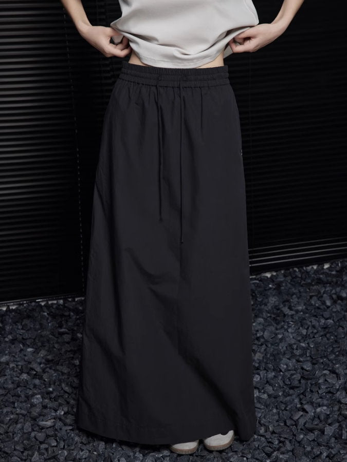 Back slit maxi-length skirt_BDHL4853