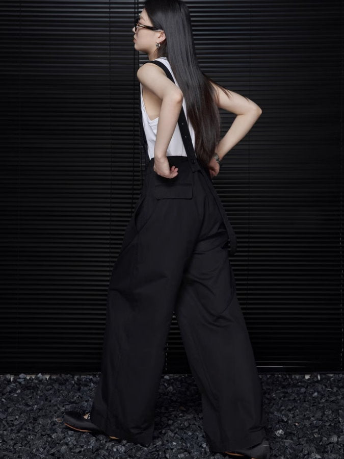 Wide leg suspender pants_BDHL4704