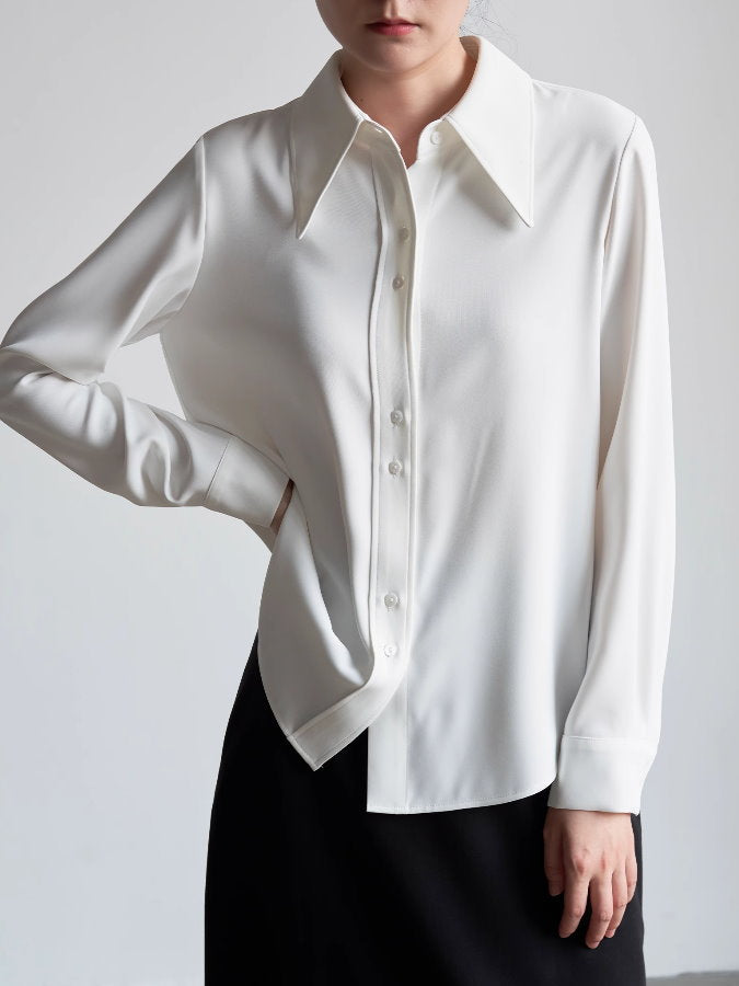 Long Sleeve White Shirt_BDHL4867