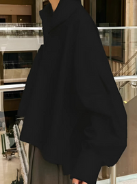 Bat-Sleeved Loose Cape Shirt_BDHL6292