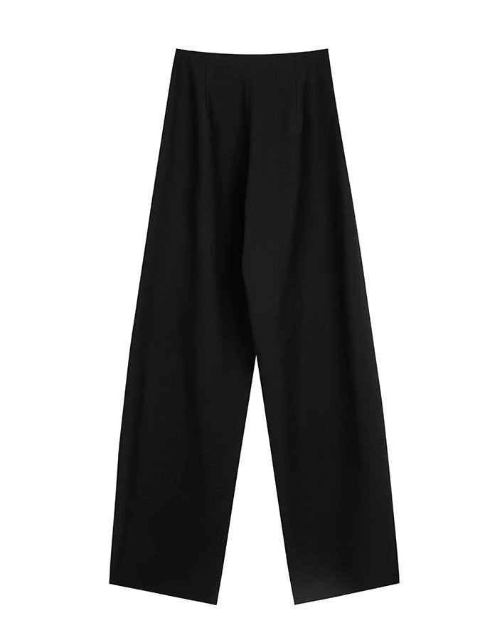 High-waist straight drape pants_BDHL4712