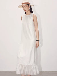 Flared hem sleeveless dress_BDHL4665