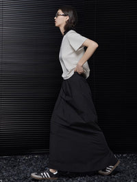 Back slit maxi-length skirt_BDHL4853