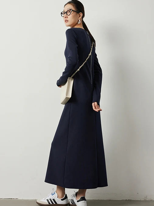 Back zipper slim long skirt_BDHL5475