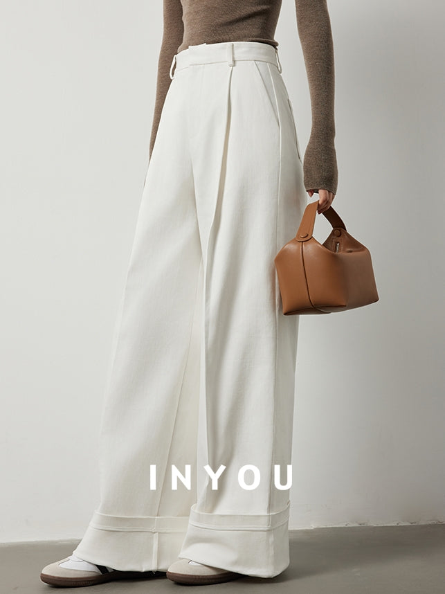 Floor length straight wide leg pants_BDHL5515