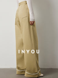 Floor length straight wide leg pants_BDHL5515