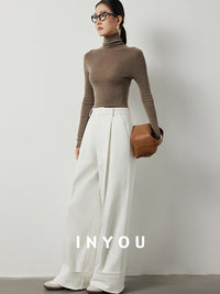 Floor length straight wide leg pants_BDHL5515