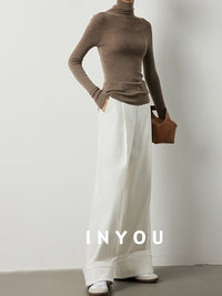 Floor length straight wide leg pants_BDHL5515