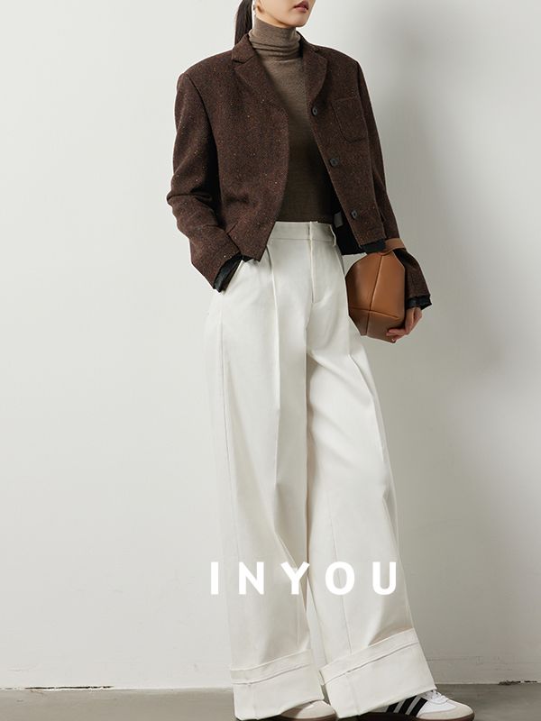 Floor length straight wide leg pants_BDHL5515