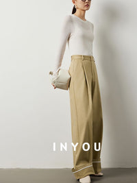 Floor length straight wide leg pants_BDHL5515