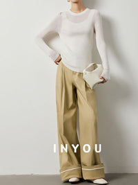 Floor length straight wide leg pants_BDHL5515